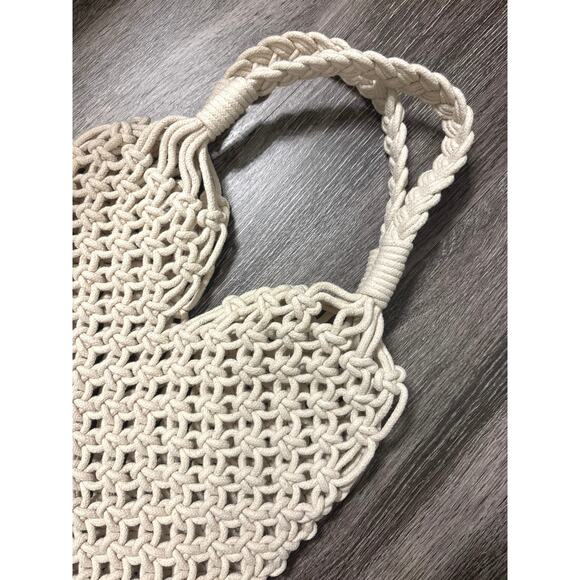 NWT J.Crew Cadiz Hand Knotted Rope Tote Bag In Natural Beige - Picture 4 of 8